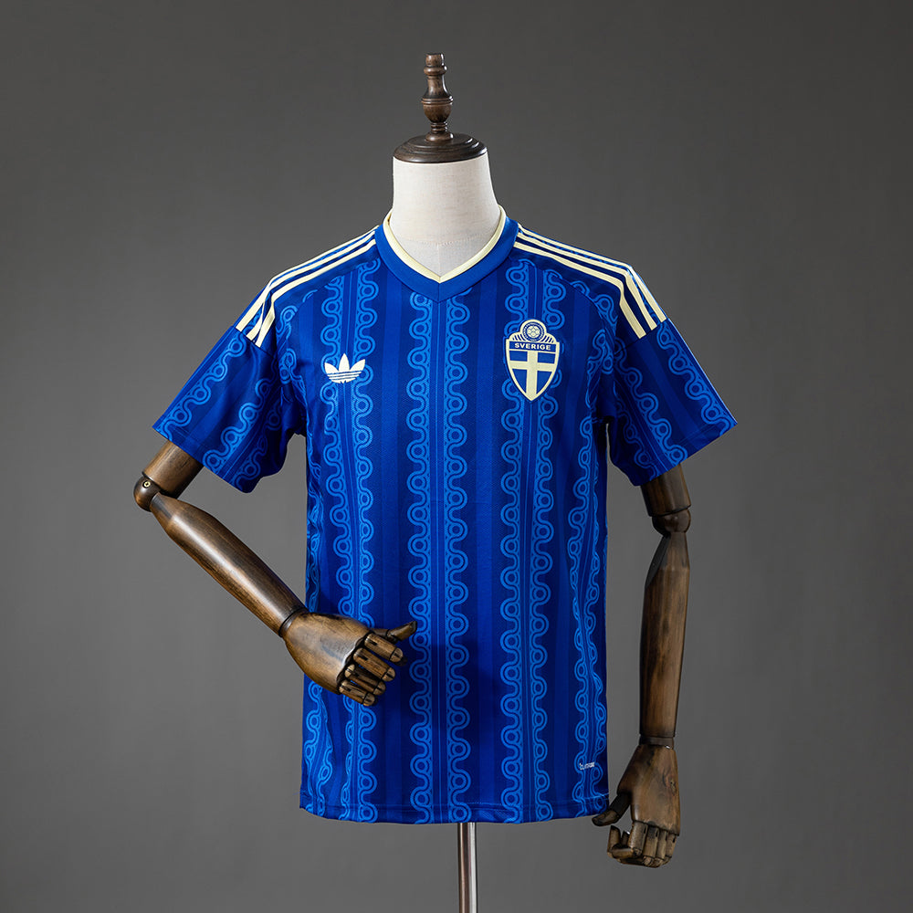 Camiseta Suecia Mundial 2026 segunda equipación versión fan azul – Cortita y al Pie