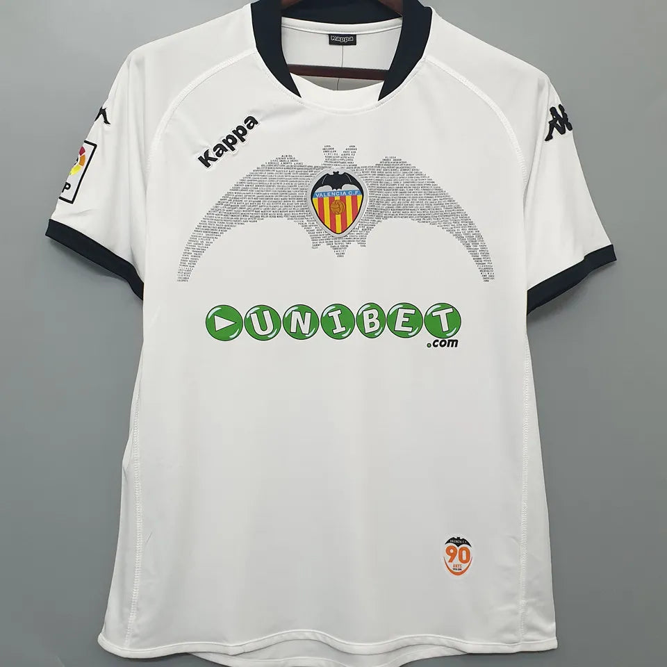 Camiseta retro Valencia CF 2009/10 primera equipación blanca Villa Mestalla LaLiga – Cortita y al Pie
