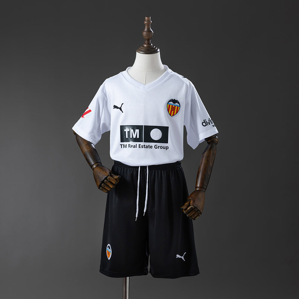 Camiseta Valencia CF 2025/26 primera equipación versión niño blanca – Cortita y al Pie