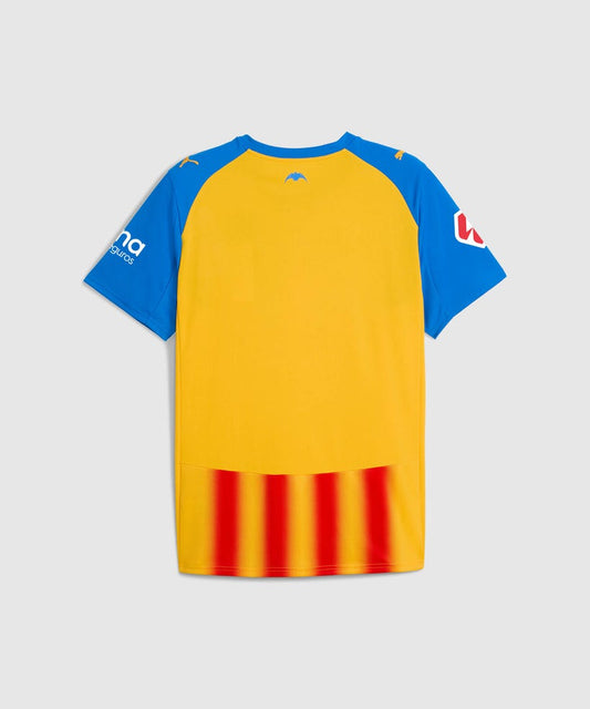 Camiseta Valencia CF 2025/26 tercera equipación versión fan detalle escudo – Cortita y al Pie