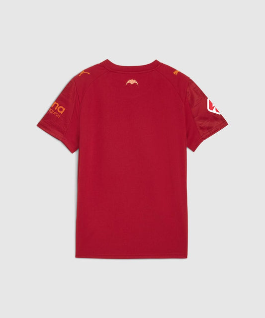Camiseta Valencia CF 2025/26 segunda equipación versión fan naranja detalle escudo – Cortita y al Pie