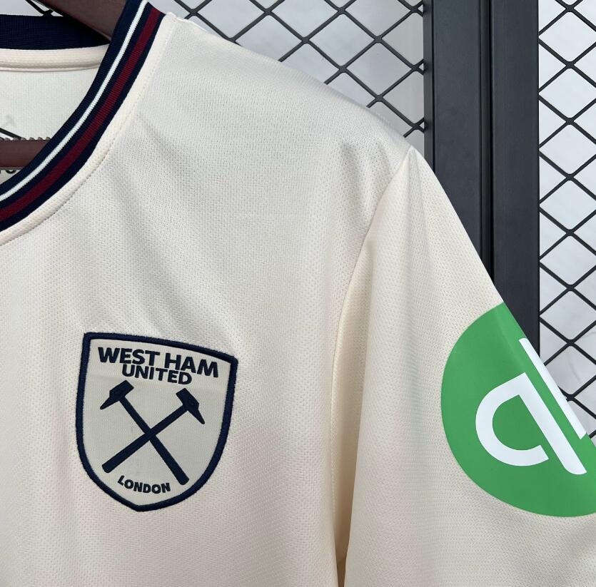 Camiseta West Ham United 2025/26 segunda equipación versión fan lateral – Cortita y al Pie