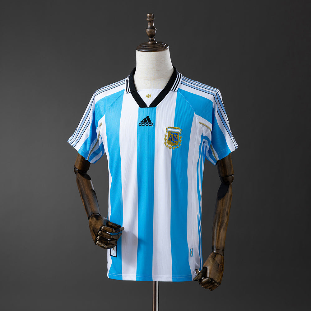 Camiseta retro Argentina 1998 primera equipación Mundial Francia Batistuta Ortega – Cortita y al Pie
