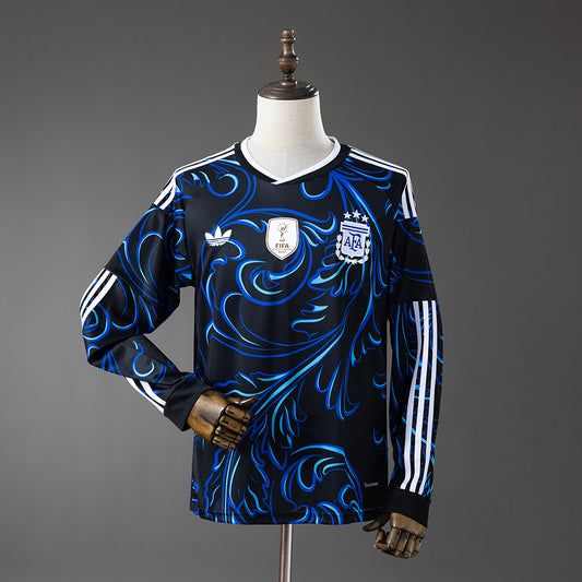 Camiseta Argentina Mundial 2026 segunda equipación versión fan manga larga azul – Cortita y al Pie