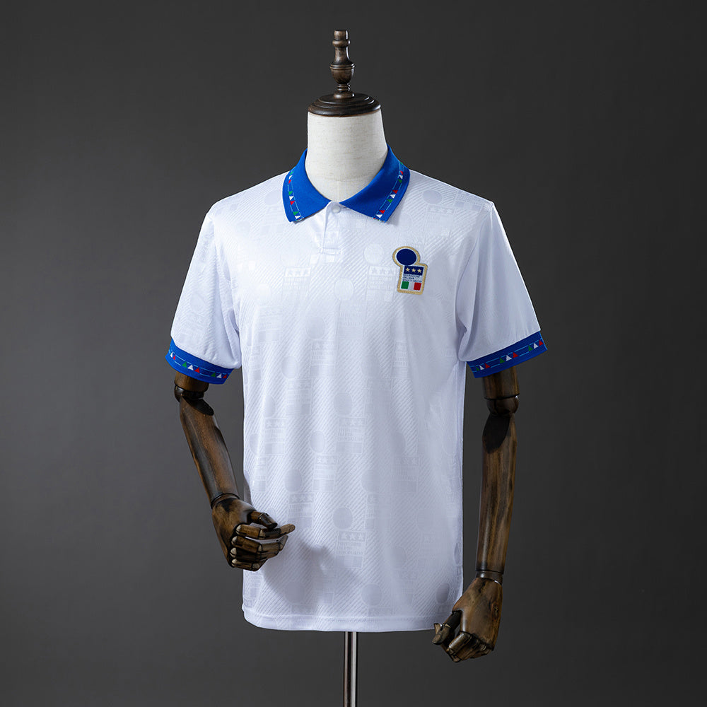 Camiseta retro Italia 1994 segunda equipación final Mundial USA Pasadena Baggio – Cortita y al Pie