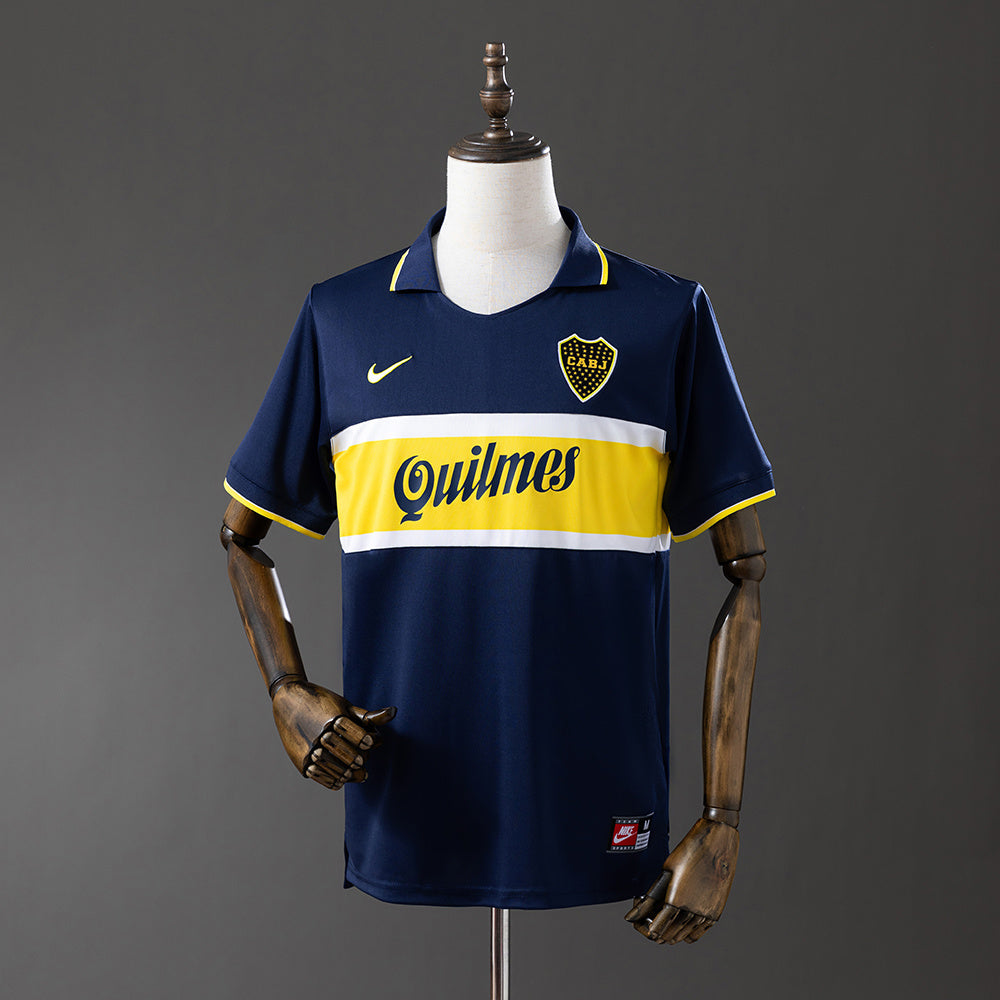 Camiseta retro Boca Juniors 1996/97 primera equipación azul amarilla La Bombonera – Cortita y al Pie