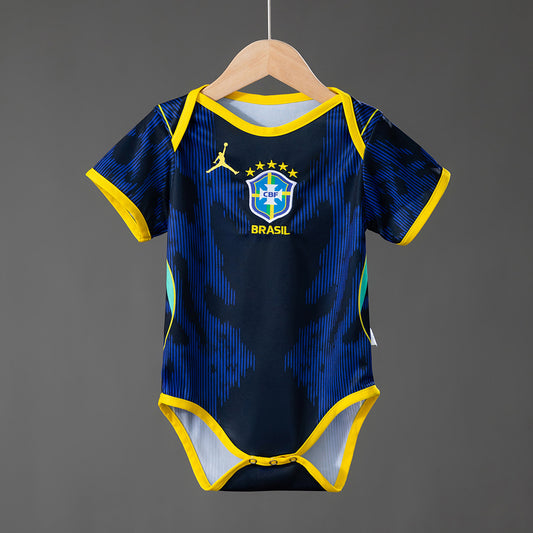 Body Brasil Mundial 2026 segunda equipación versión bebé azul – Cortita y al Pie