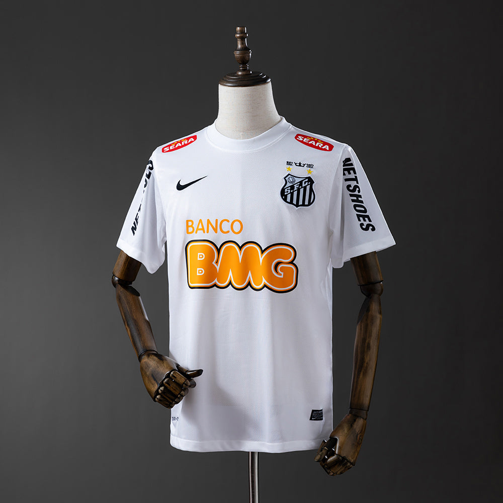 Camiseta retro Santos 2011/12 primera equipación blanca Neymar Libertadores Vila Belmiro – Cortita y al Pie