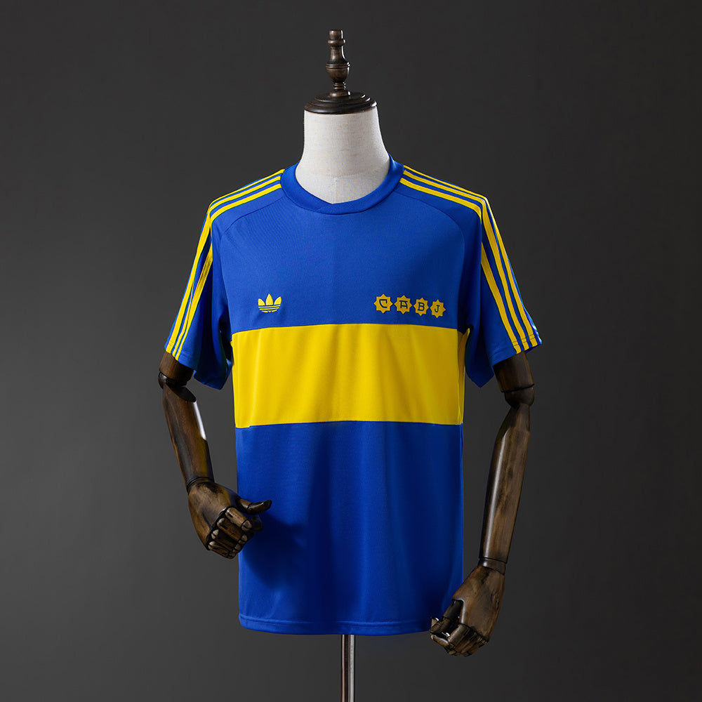 Camiseta retro Boca Juniors 1981/82 primera equipación azul amarilla La Bombonera Maradona – Cortita y al Pie