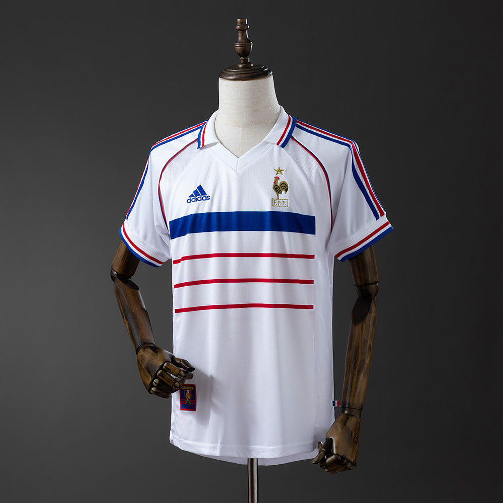 Camiseta retro Francia 1998 segunda equipación blanca Zidane Desailly campeón – Cortita y al Pie