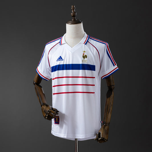 Camiseta retro Francia 1998 segunda equipación blanca Zidane Desailly campeón – Cortita y al Pie