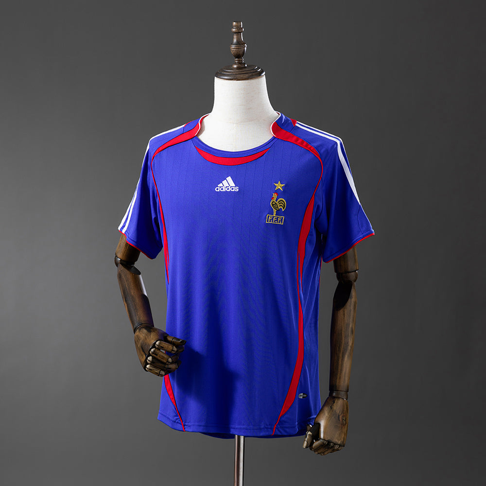 Camiseta retro Francia 2006 primera equipación azul Zidane Vieira semifinalista – Cortita y al Pie