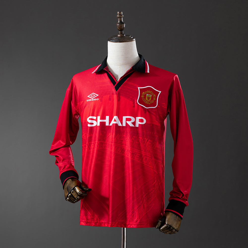 Camiseta retro Manchester United 1994/95 primera equipación manga larga roja Cantona – Cortita y al Pie