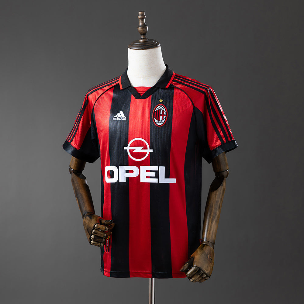 Camiseta retro AC Milan 1998/99 primera equipación Shevchenko Maldini años 90 – Cortita y al Pie