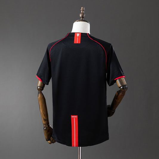 Camiseta retro Manchester United 2007/08 segunda equipación detalle final UCL Moscú – Cortita y al Pie