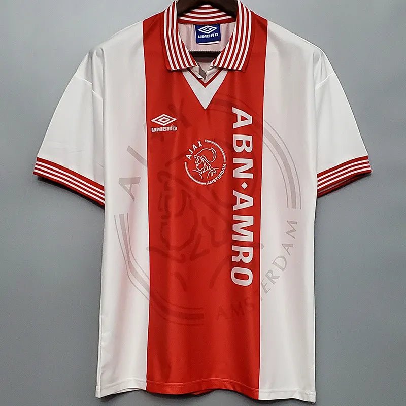 Camiseta retro Ajax 1995/96 primera equipación roja blanca Champions Bergkamp Amsterdam – Cortita y al Pie