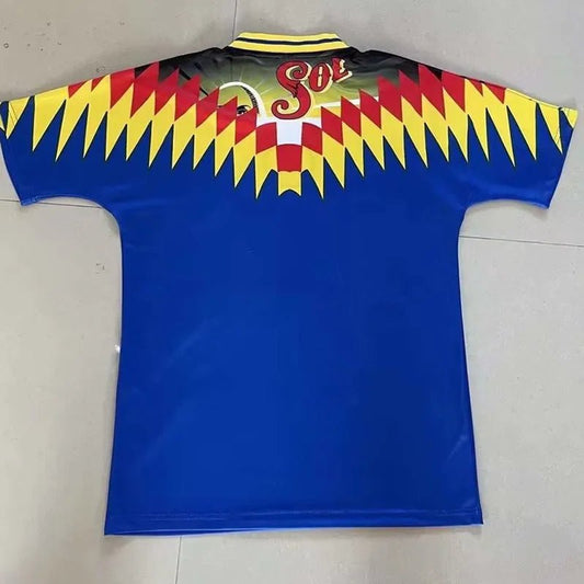 Camiseta retro Club América 1995/96 segunda equipación blanca detalle escudo – Cortita y al Pie