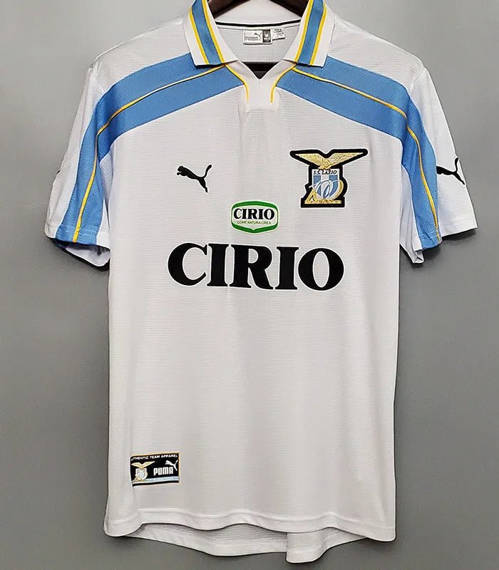 Camiseta retro Lazio 1998/99 primera equipación celeste Nedved Veron Serie A – Cortita y al Pie