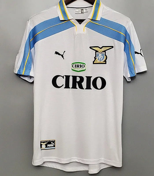 Camiseta retro Lazio 1998/99 primera equipación celeste Nedved Veron Serie A – Cortita y al Pie