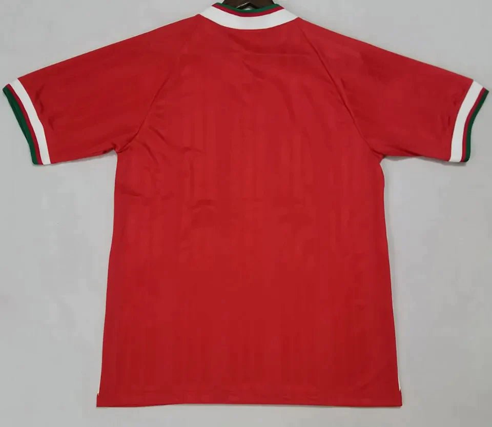 Camiseta retro Liverpool 1993/94 primera equipación detalle escudo – Cortita y al Pie