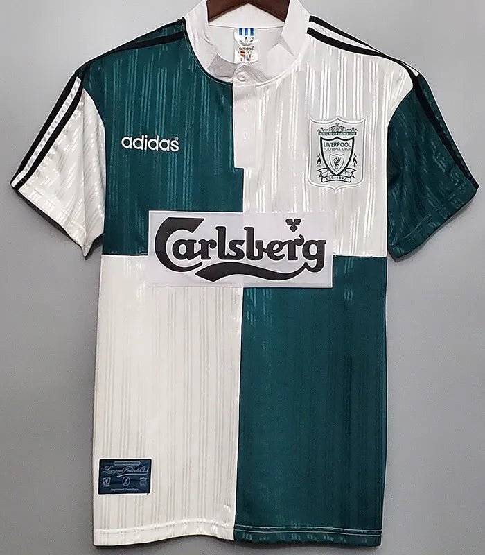 Camiseta retro Liverpool 1995/96 segunda equipación verde Fowler McManaman – Cortita y al Pie