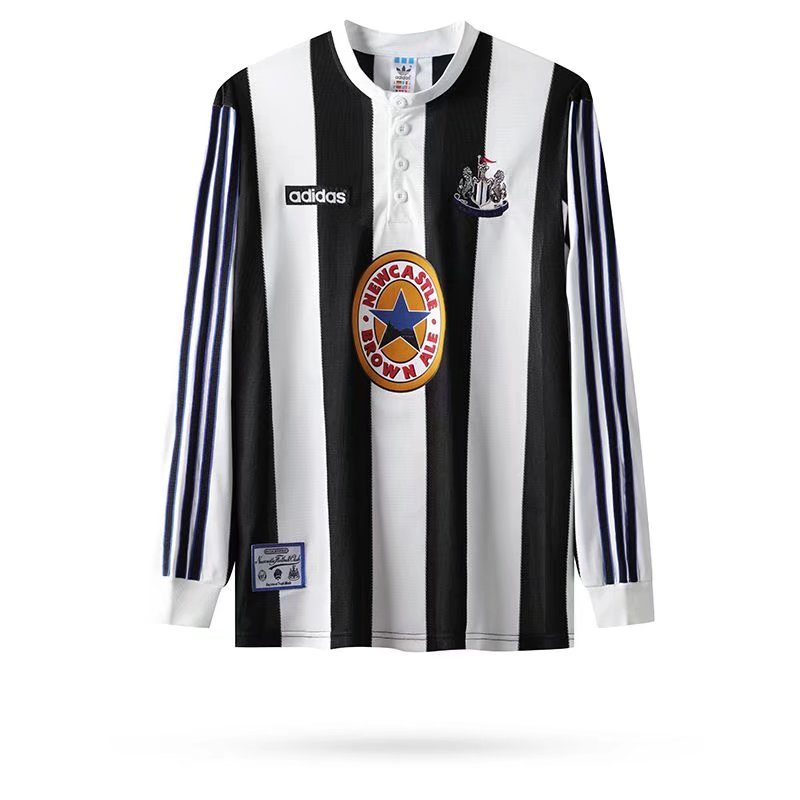 Camiseta retro Newcastle 1995/96 primera equipación manga larga Shearer Beardsley – Cortita y al Pie