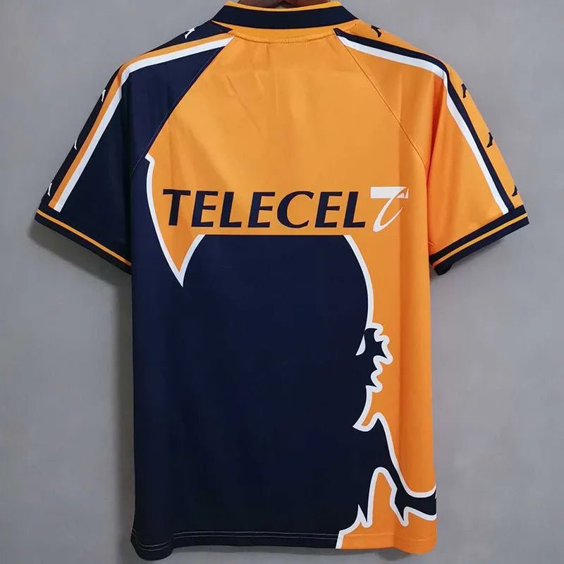 Camiseta retro Porto 1997/98 segunda equipación detalle escudo Dragão – Cortita y al Pie