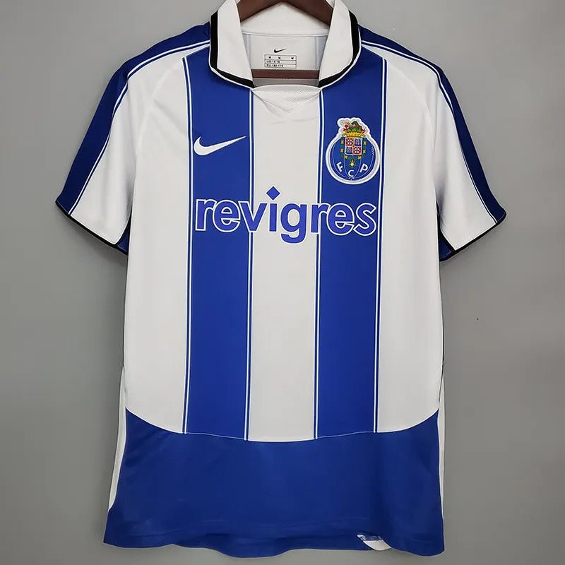 Camiseta retro Porto 2003/04 primera equipación azul blanca Mourinho UCL Deco – Cortita y al Pie