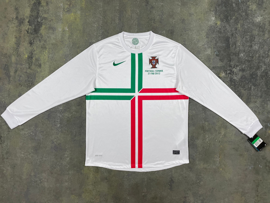 Camiseta retro Portugal 2012 segunda equipación manga larga Eurocopa generación dorada – Cortita y al Pie