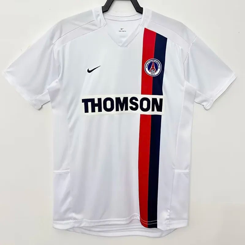 Camiseta retro PSG 2002/03 segunda equipación blanca Ligue 1 – Cortita y al Pie